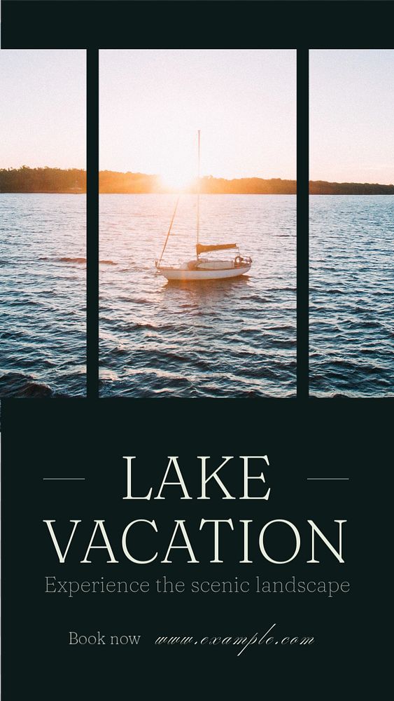 Lake vacation  Instagram story template, editable text