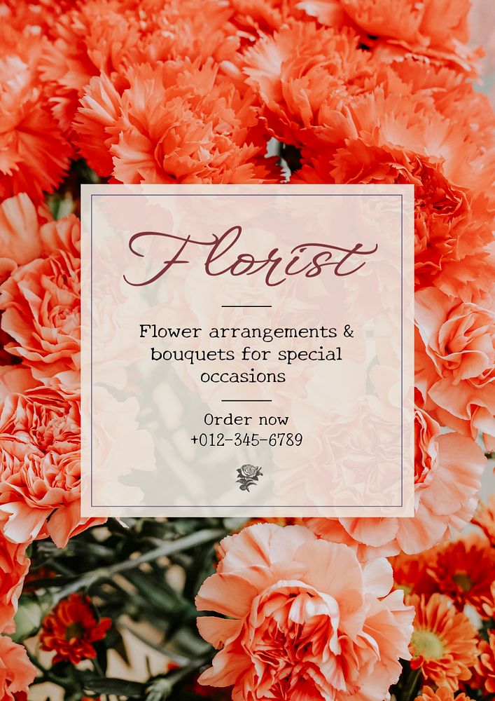 Florist  poster template, editable text and design