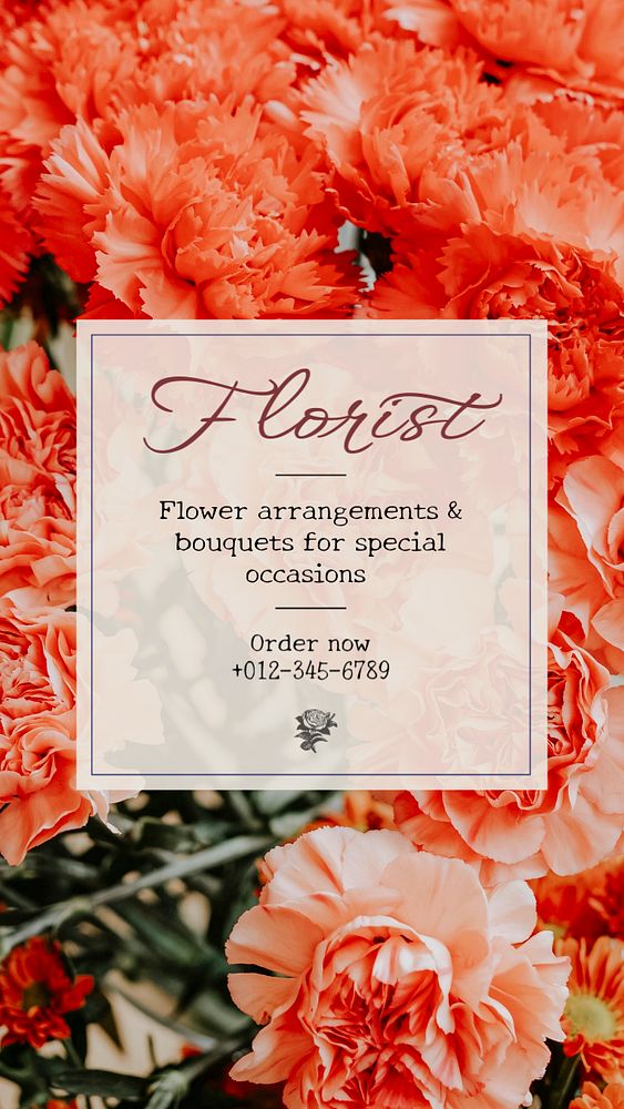 Florist  Instagram story template, editable text