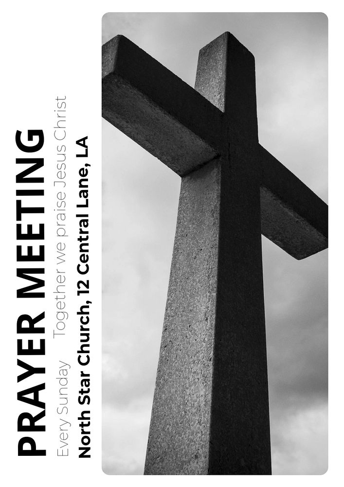 Prayer meeting  poster template, editable text and design