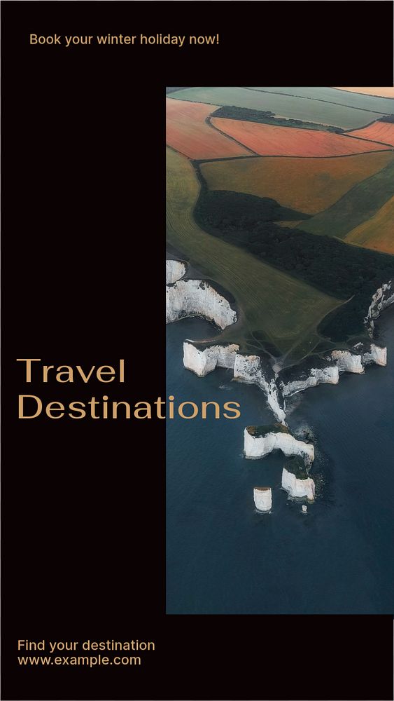 Travel destinations  Instagram story template, editable text