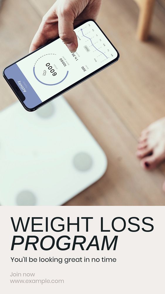 Weight loss program  Instagram story template, editable text