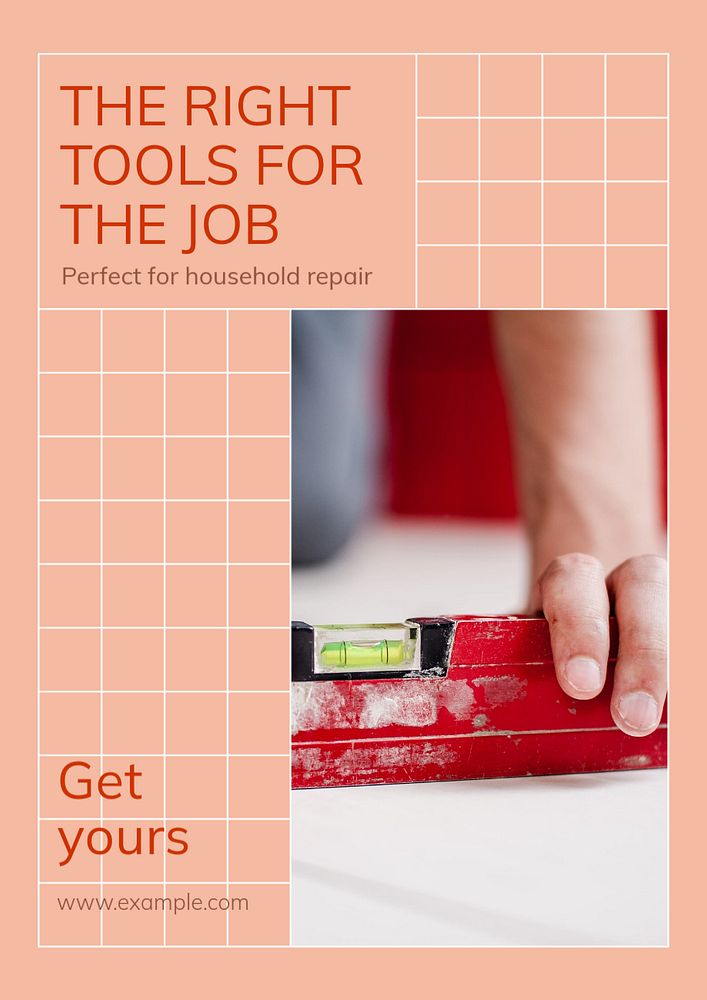 Household tools  poster template, editable text and design