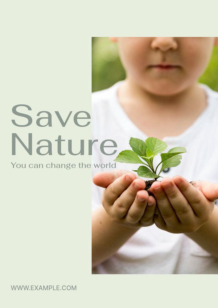 Save nature  poster template, editable text and design