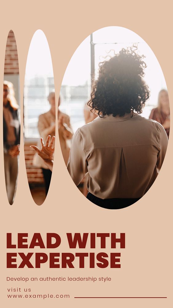 Lead with expertise Instagram story template, editable text