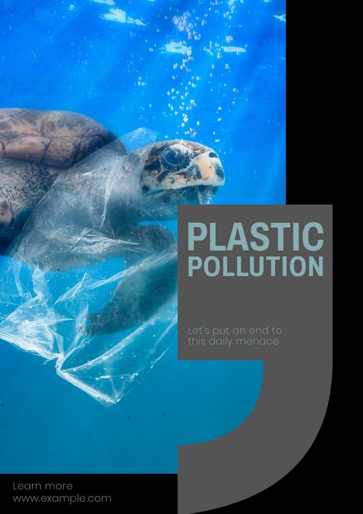 Plastic pollution  poster template, editable text and design