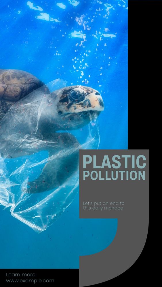 Plastic pollution  Instagram story template, editable text