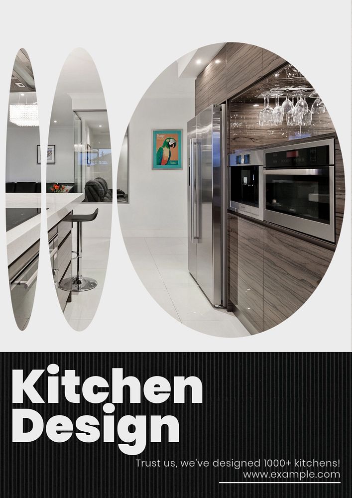 Kitchen design  poster template, editable text and design