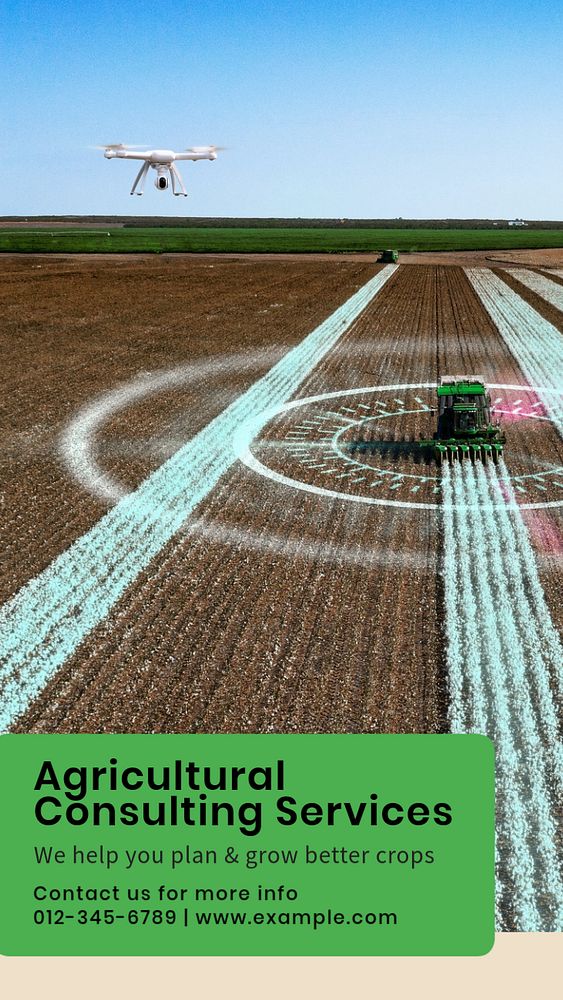 Agricultural consulting services  Instagram story template, editable text