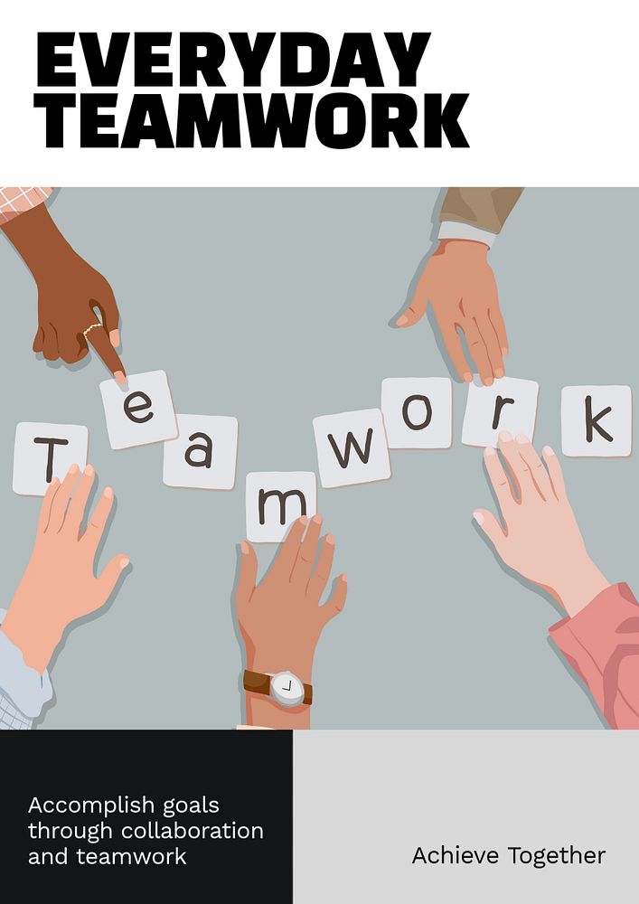 Teamwork  poster template, editable text and design