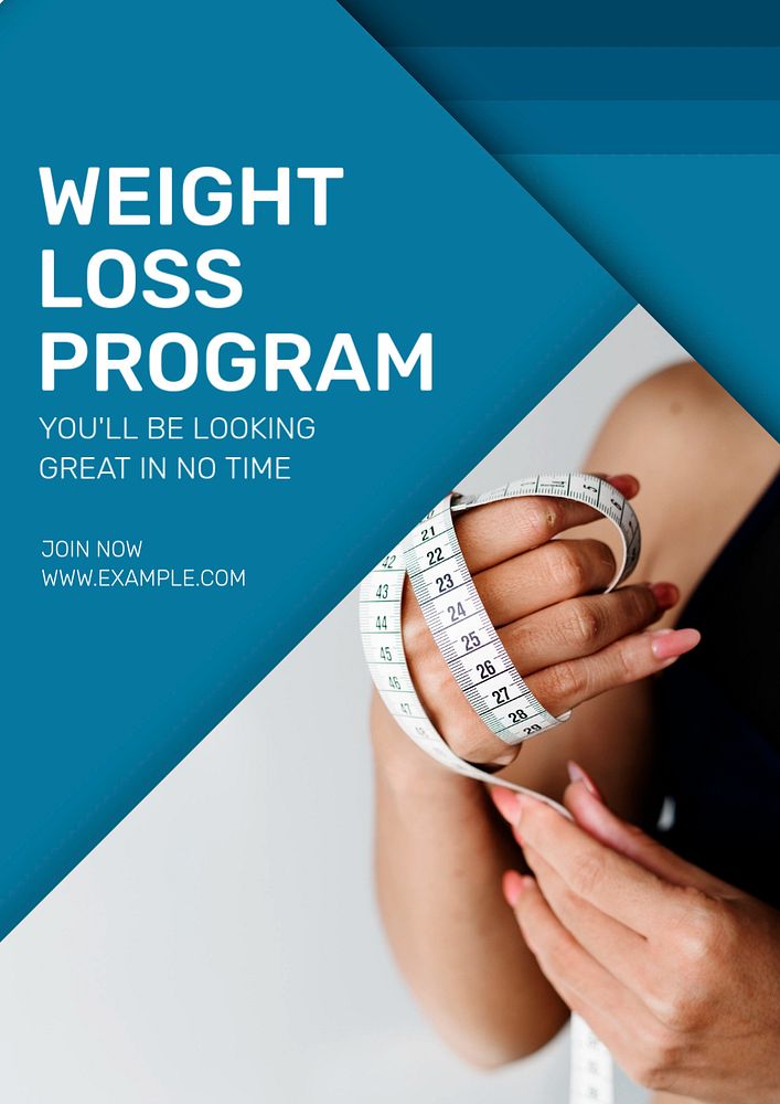 Weight loss program  poster template, editable text and design