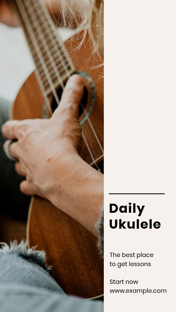 Daily Ukulele  Instagram story template, editable text