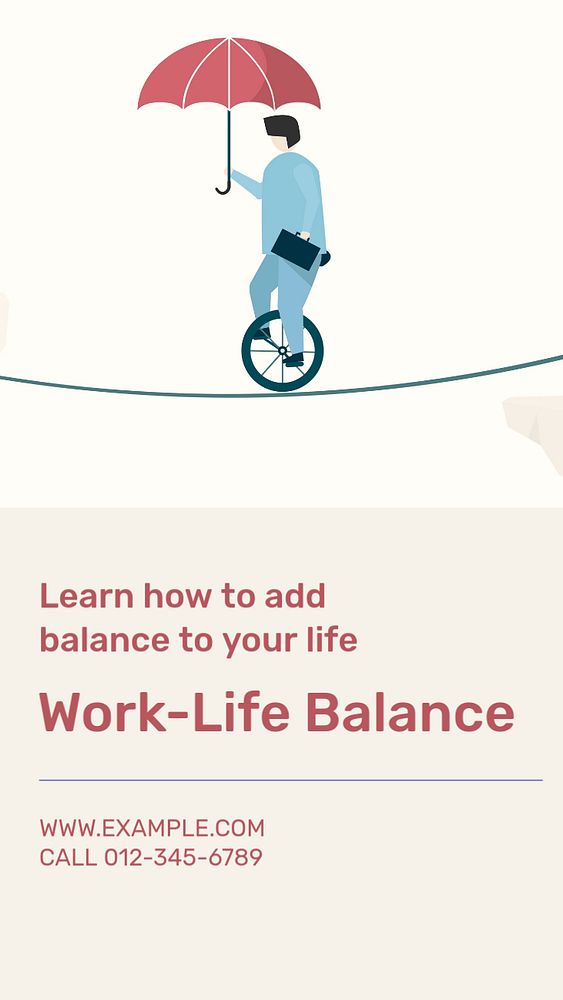 Work life balance Instagram story | Free Editable Template - rawpixel