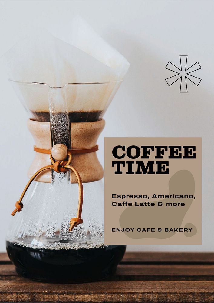 Coffee time  poster template, editable text and design