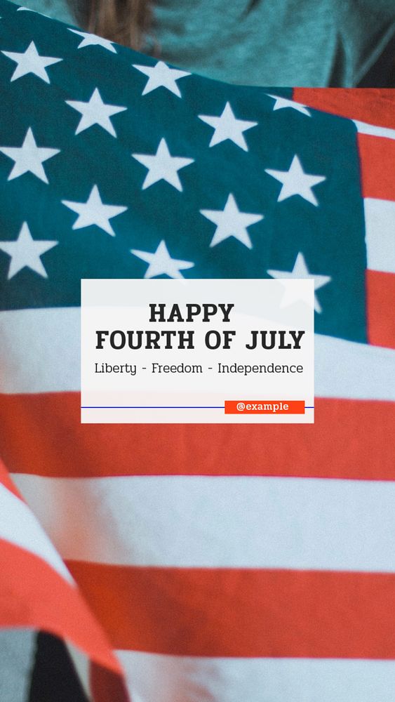 4th of July  Instagram story template, editable text