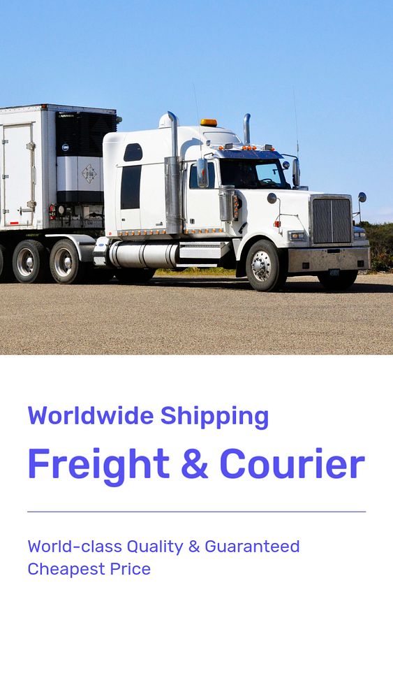 Freight & courier  Instagram story template, editable text