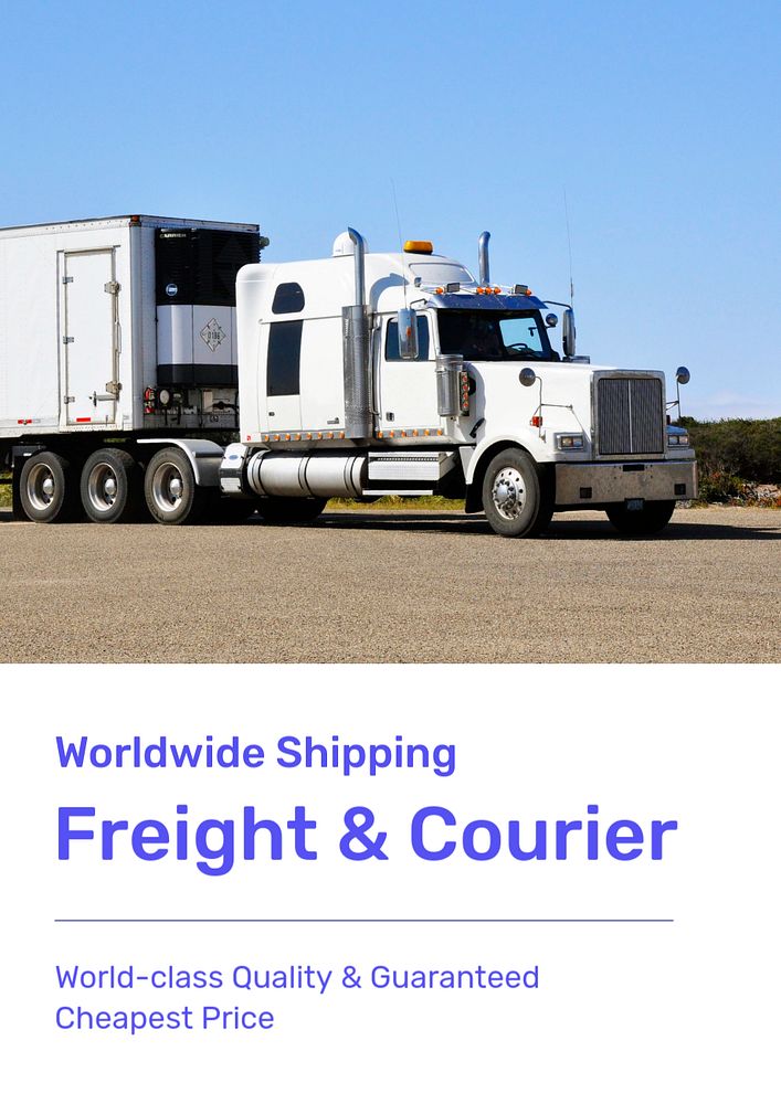 Freight & courier  poster template, editable text and design