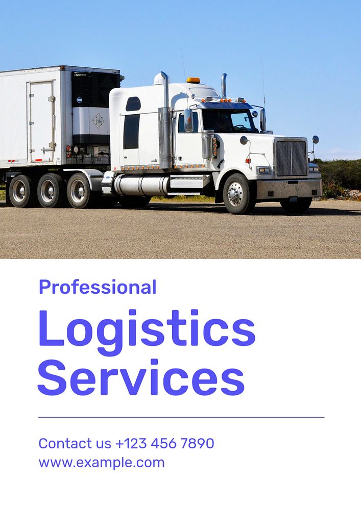 Logistic service  poster template, editable text and design