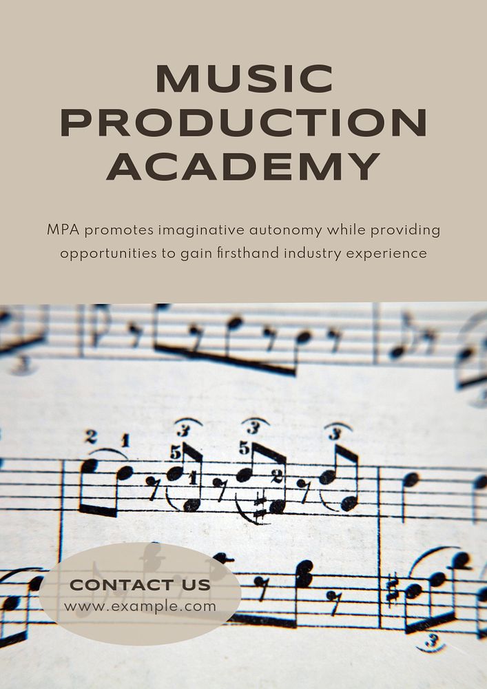 Music academy  poster template, editable text and design