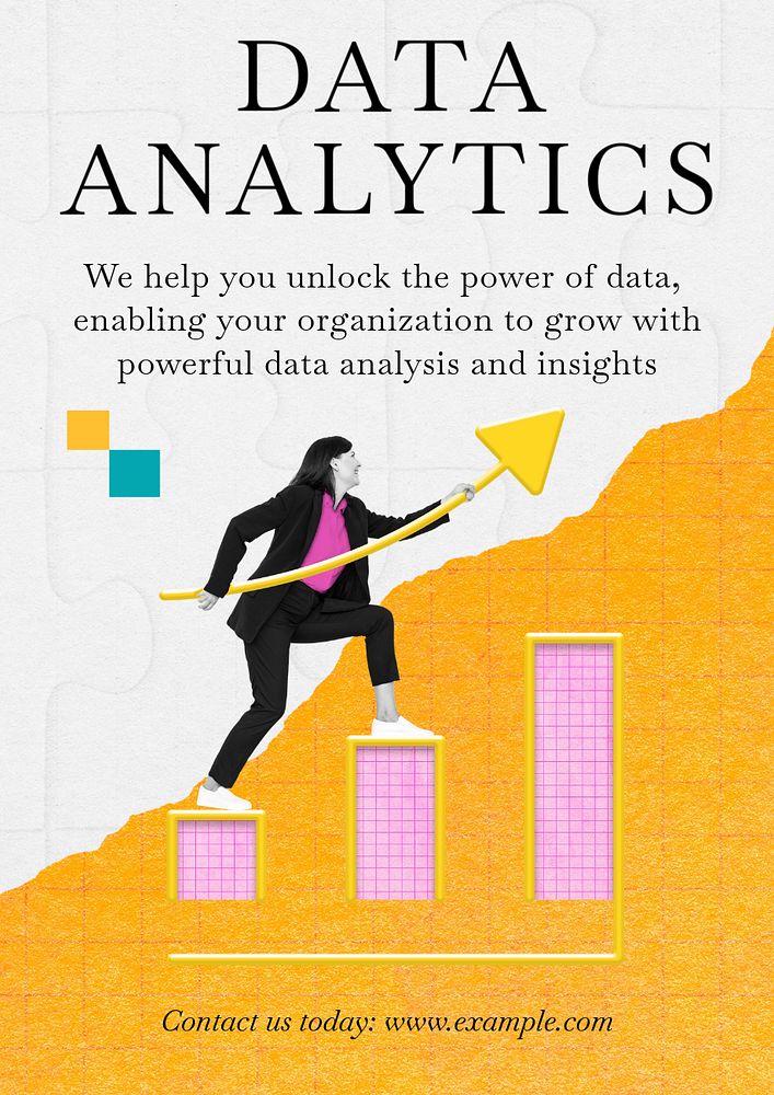 Data analytics  poster template, editable text and design