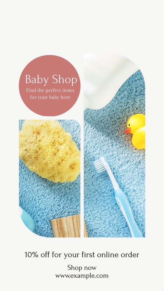 Baby shop  Instagram story template, editable text