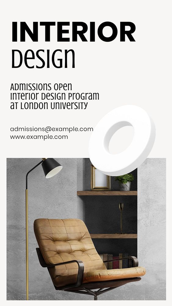 Interior design  Instagram story template, editable text