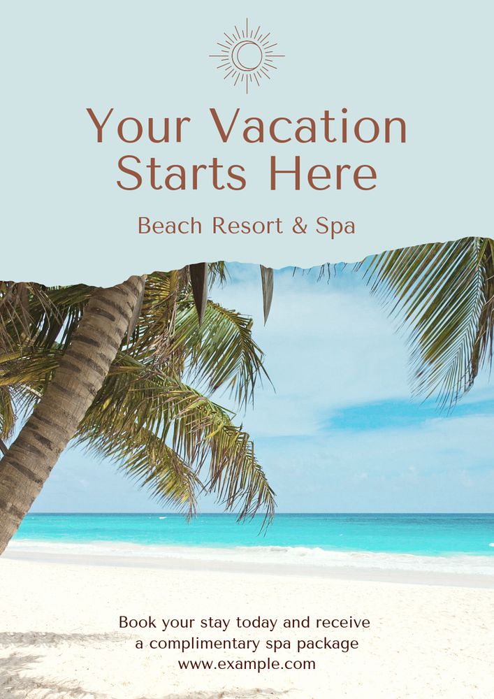 Your vacation  poster template, editable text and design