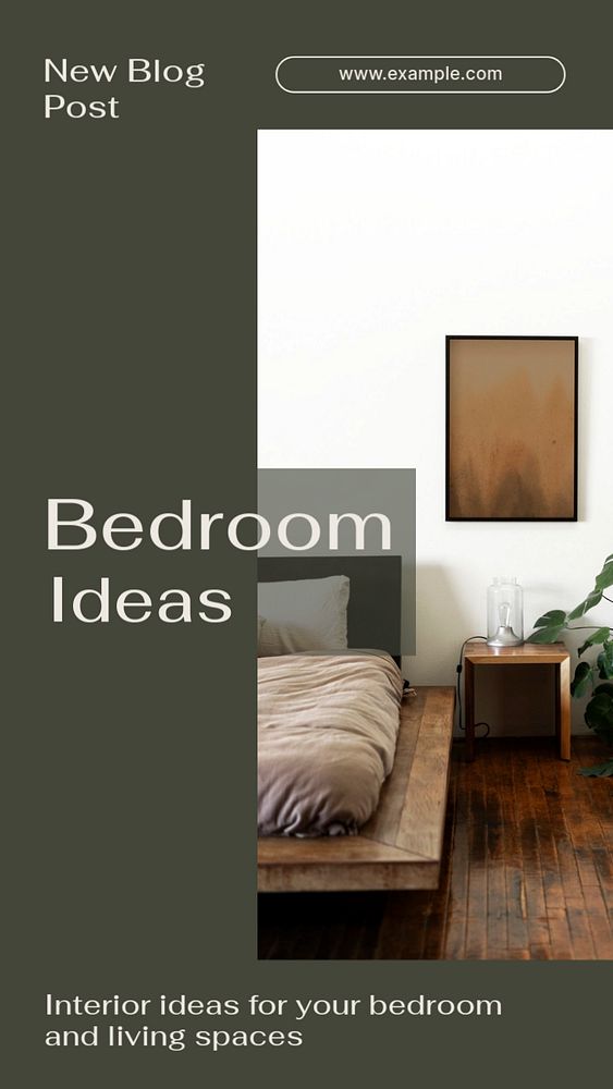 Bedroom ideas  Instagram story template, editable text