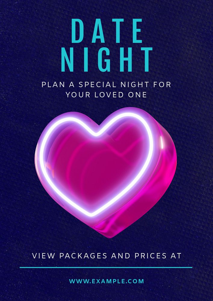 Date night  poster template, editable text and design