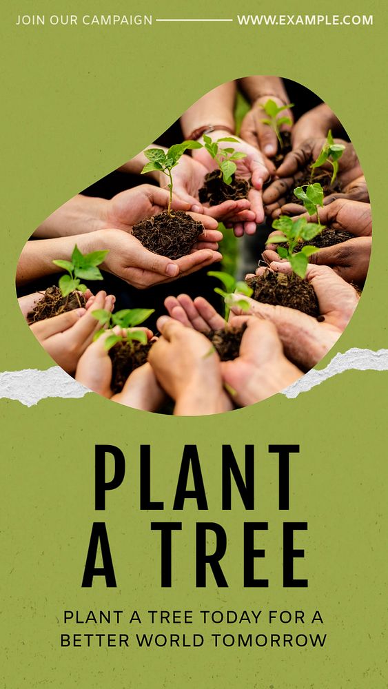 Plant a tree Instagram story template, editable text