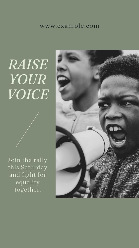 Equality rally  Instagram story template, editable text