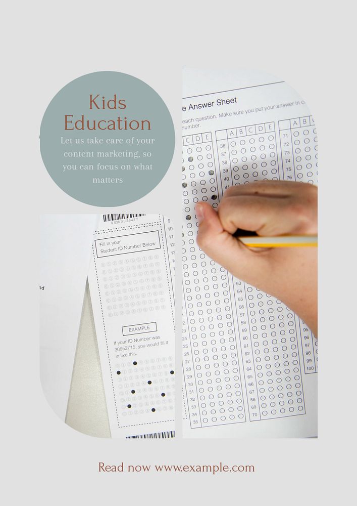 Kids education  poster template, editable text and design