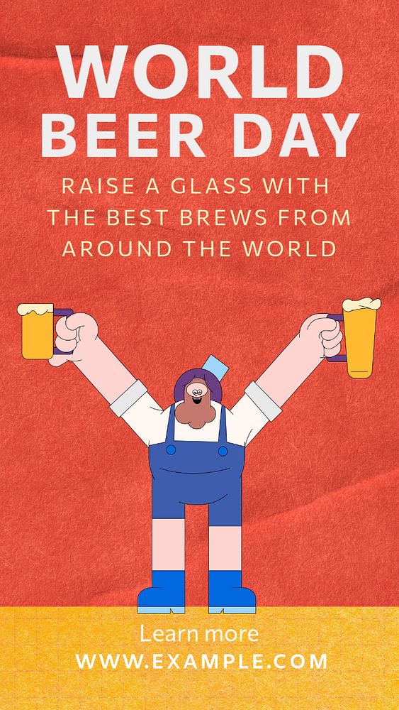 World beer day  Instagram story template, editable text