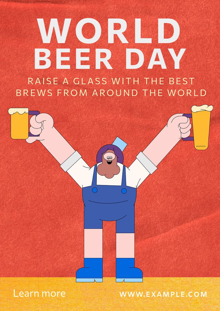 World beer day  poster template, editable text and design