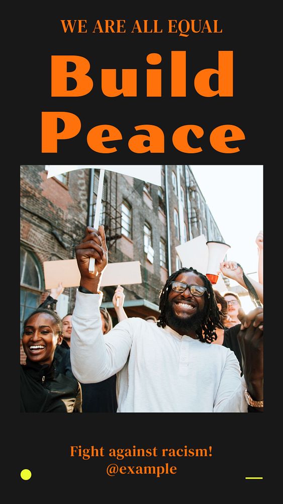 Peace & racism  Instagram story template, editable text