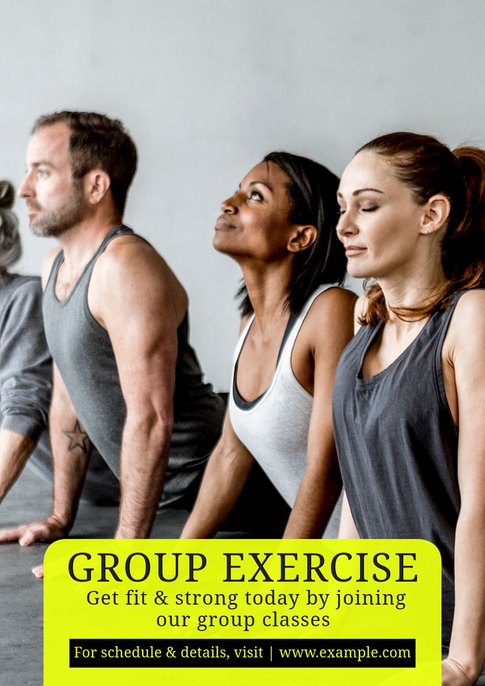 Group exercise  poster template, editable text and design