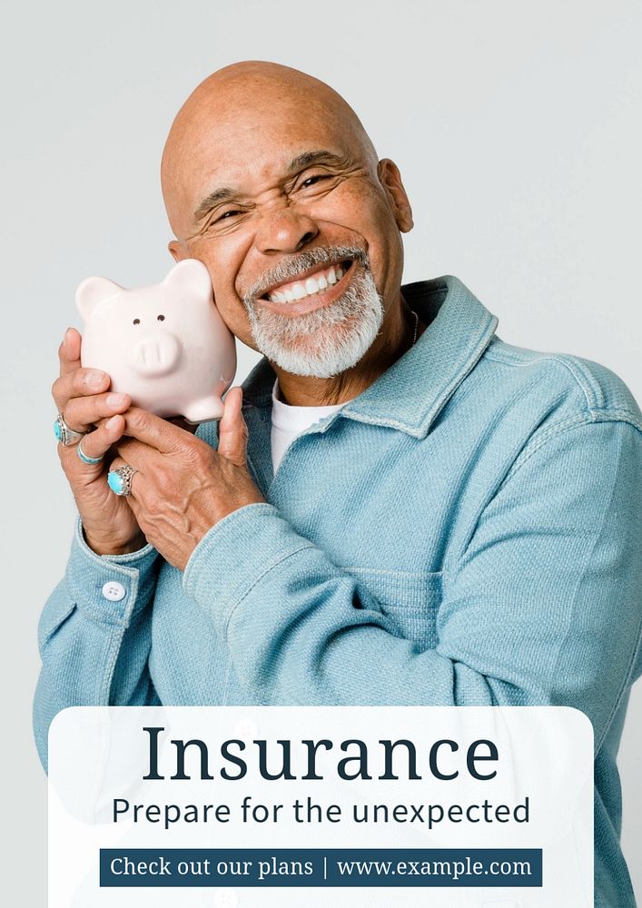 Insurance  poster template, editable text and design