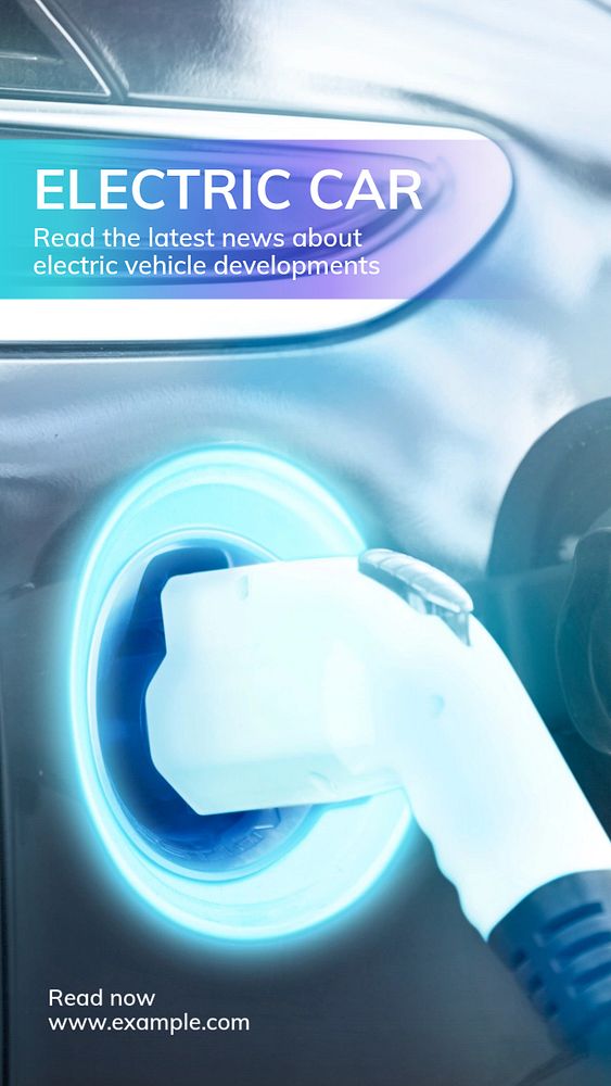 Electric car  Instagram story template, editable text