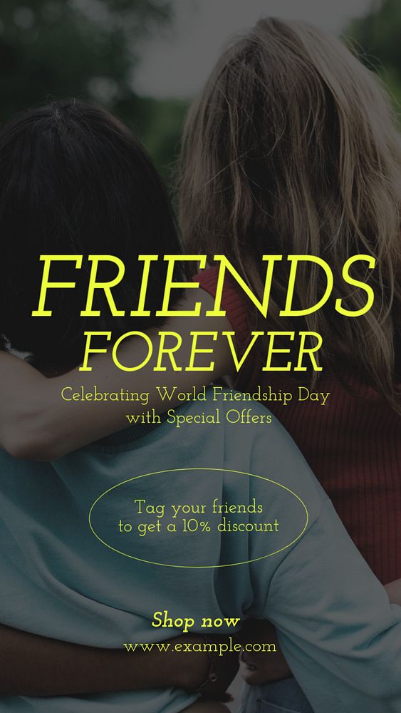 Friends forever  Instagram story template, editable text