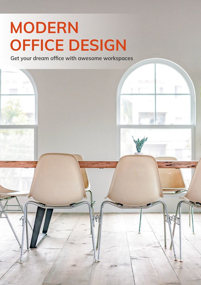 Office design  poster template, editable text and design