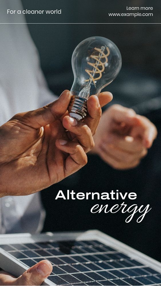 Alternative energy  Instagram story template, editable text