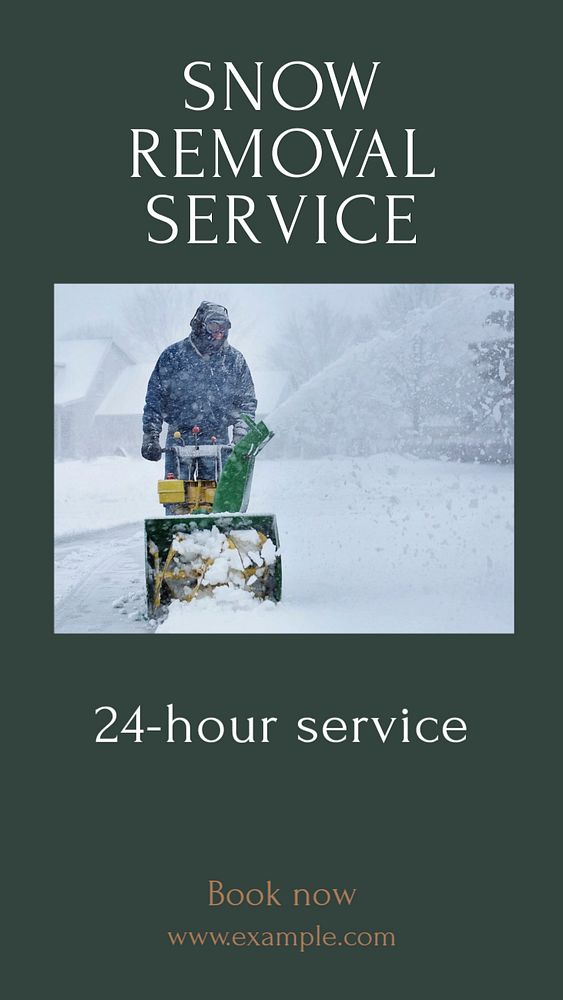 Snow removal service  Instagram story template, editable text