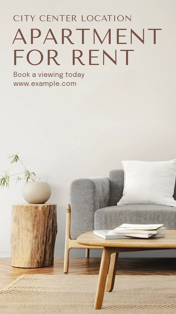 Apartment for rent  Instagram story template, editable text