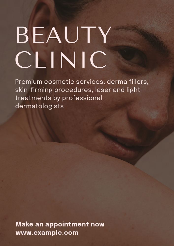 Beauty clinic  poster template, editable text and design