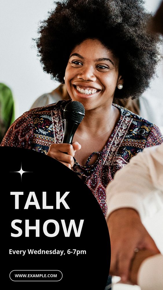 Talk show  Instagram story template, editable text