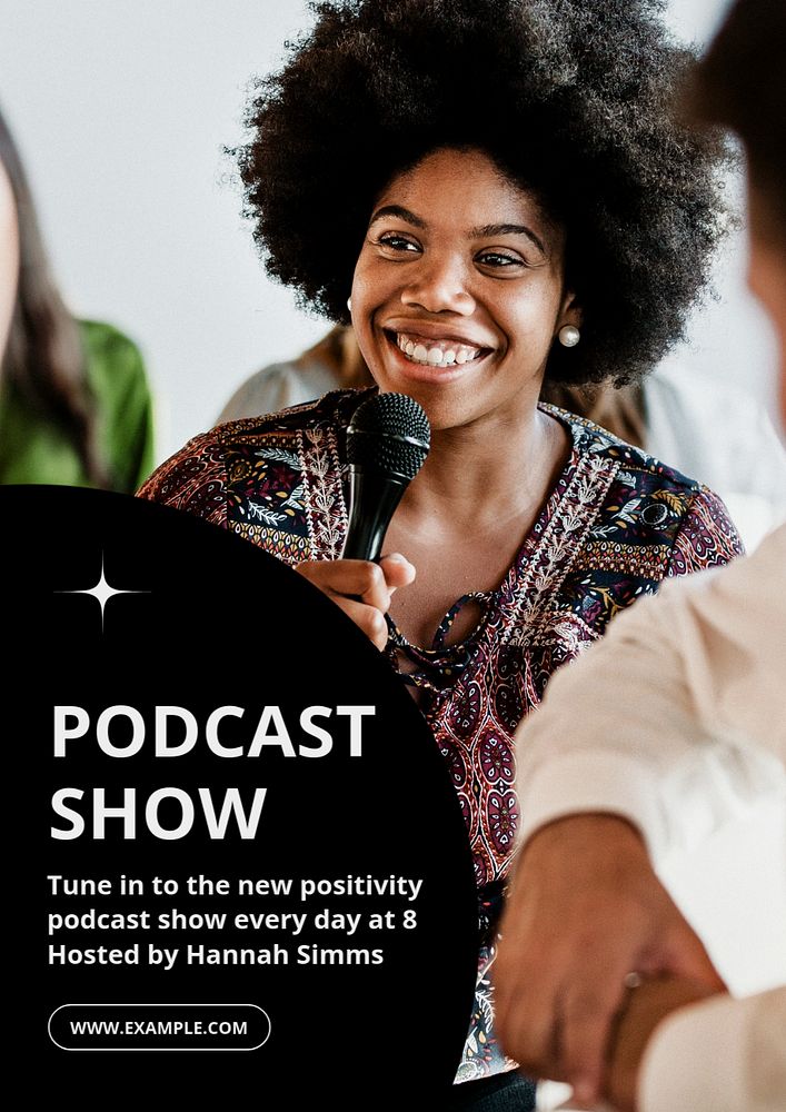 Podcast talk  poster template, editable text and design