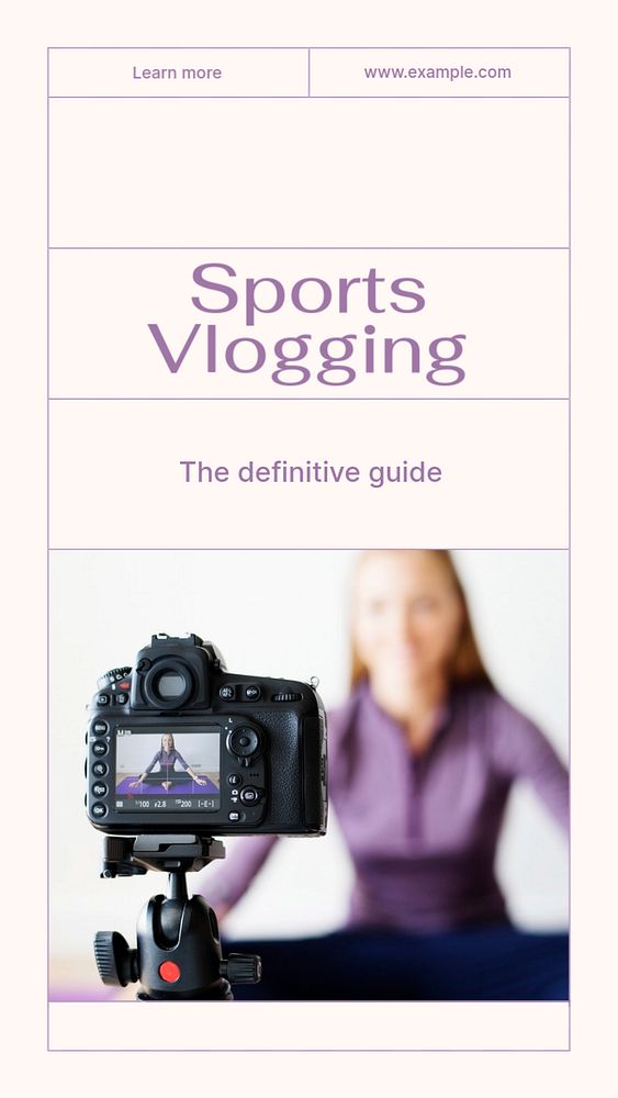 Sports vlogging  Instagram story template, editable text