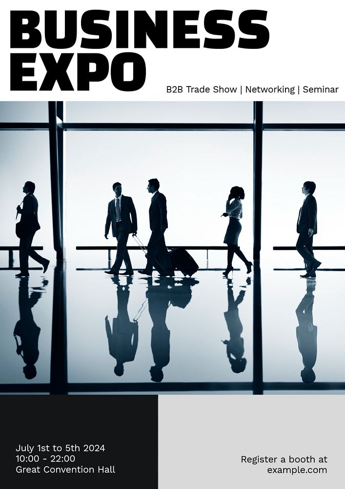 Business expo event  poster template, editable text and design