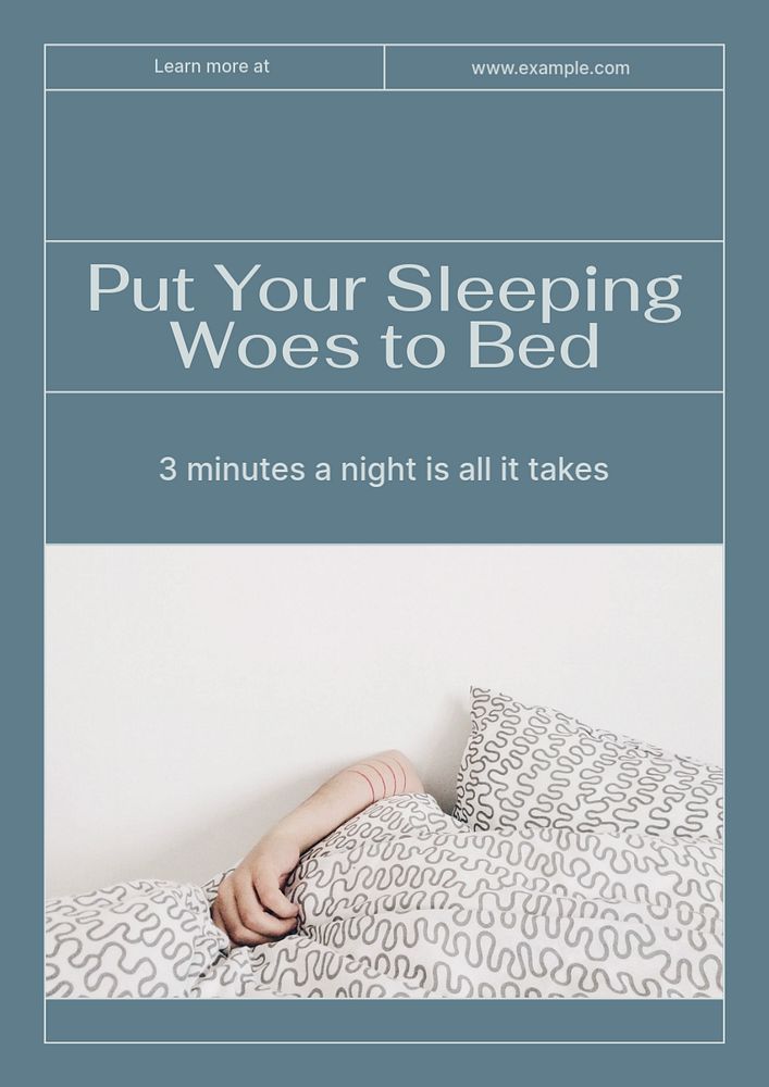 Sleep  poster template, editable text and design