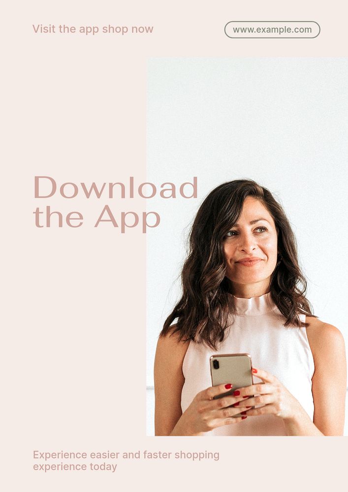 Download the app  poster template, editable text and design